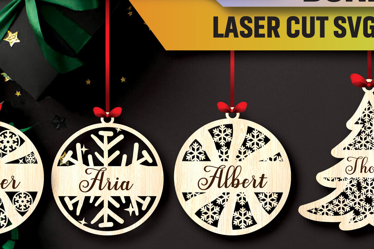 Σετ των 2 Intra απο ξύλο plywood 3mm-4mm πάχος – Εξατομικευμένη δέσμη Χριστουγεννιάτικων στολιδιών Δίασταση  20x20 cm INTRAFABR-104982901