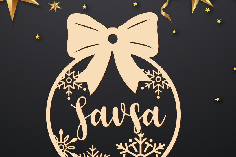 Σετ των 2 Intra απο ξύλο plywood 3mm-4mm πάχος – Εξατομικευμένα Χριστουγεννιάτικα Στολίδια Δίασταση  20x20 cm INTRAFABR-79232801