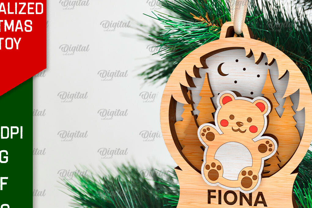 Σετ των 2 Intra απο ξύλο plywood 3mm-4mm πάχος – Εξατομικευμένο παιχνίδι Χριστουγεννιάτικου Δέντρου LaserCut Δίασταση  20x20 cm INTRAFABR-106663459