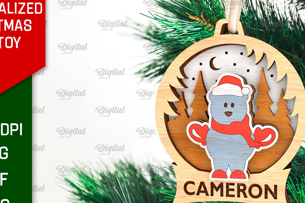 Σετ των 2 Intra απο ξύλο plywood 3mm-4mm πάχος – Εξατομικευμένο παιχνίδι Χριστουγεννιάτικου Δέντρου LaserCut Δίασταση  20x20 cm INTRAFABR-106663331