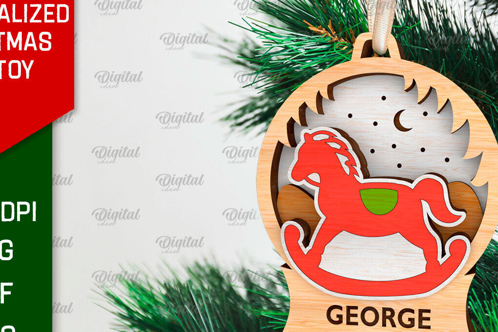 Σετ των 2 Intra απο ξύλο plywood 3mm-4mm πάχος – Εξατομικευμένο παιχνίδι Χριστουγεννιάτικου Δέντρου LaserCut Δίασταση  20x20 cm INTRAFABR-106663338