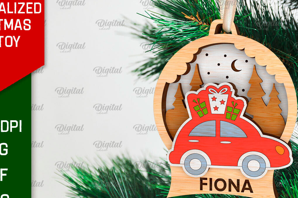 Σετ των 2 Intra απο ξύλο plywood 3mm-4mm πάχος – Εξατομικευμένο παιχνίδι Χριστουγεννιάτικου Δέντρου LaserCut Δίασταση  20x20 cm INTRAFABR-106663398