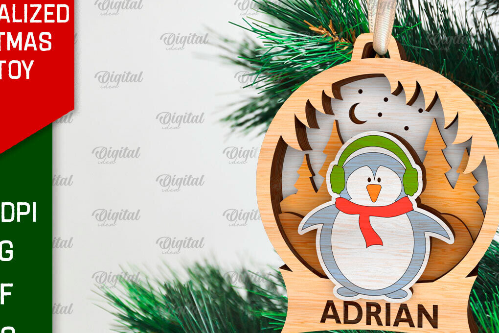 Σετ των 2 Intra απο ξύλο plywood 3mm-4mm πάχος – Εξατομικευμένο παιχνίδι Χριστουγεννιάτικου Δέντρου LaserCut Δίασταση  20x20 cm INTRAFABR-106663427