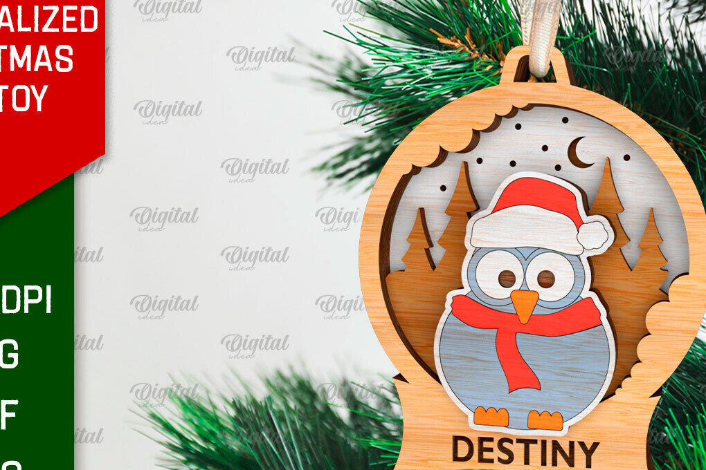 Σετ των 2 Intra απο ξύλο plywood 3mm-4mm πάχος – Εξατομικευμένο παιχνίδι Χριστουγεννιάτικου Δέντρου LaserCut Δίασταση  20x20 cm INTRAFABR-106662918