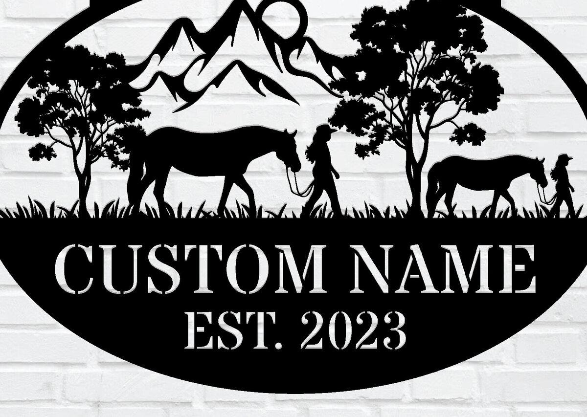 Σετ των 2 Intra απο ξύλο plywood 3mm-4mm πάχος – Εξατομικευμένη  πινακίδα Cowboy Cowgirl Δίασταση  20x20 cm INTRAFABR-106018590