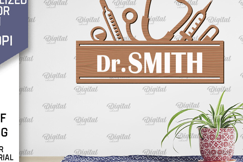 Σετ των 2 Intra απο ξύλο plywood 3mm-4mm πάχος – Προσωποποιημένη γιατρού Δίασταση  20x20 cm INTRAFABR-98993450