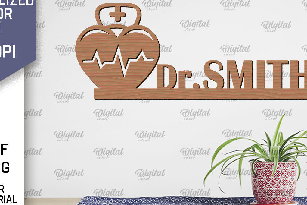 Σετ των 2 Intra απο ξύλο plywood 3mm-4mm πάχος – Προσωποποιημένη γιατρού Δίασταση  20x20 cm INTRAFABR-98993558