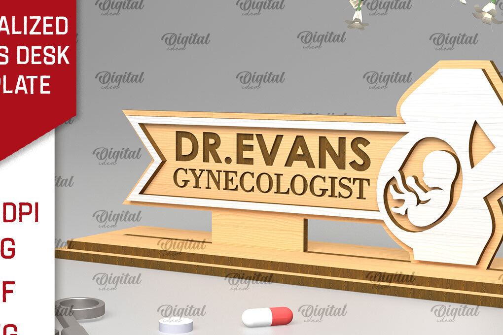 Σετ των 2 Intra απο ξύλο plywood 3mm-4mm πάχος – Προσωποποιημένη πινακίδα γραφείου Doctors Δίασταση  20x20 cm INTRAFABR-97305977