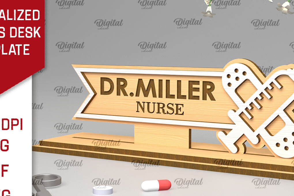 Σετ των 2 Intra απο ξύλο plywood 3mm-4mm πάχος – Προσωποποιημένη πινακίδα γραφείου Doctors Δίασταση  20x20 cm INTRAFABR-97640873