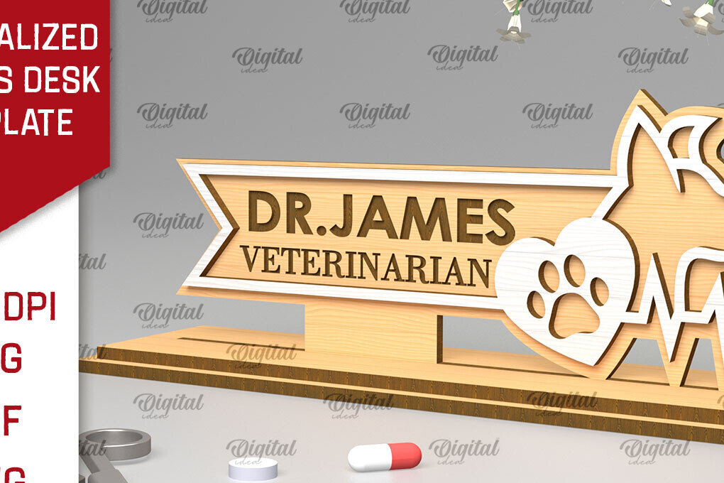 Σετ των 2 Intra απο ξύλο plywood 3mm-4mm πάχος – Προσωποποιημένη πινακίδα γραφείου Doctors Δίασταση  20x20 cm INTRAFABR-97654021