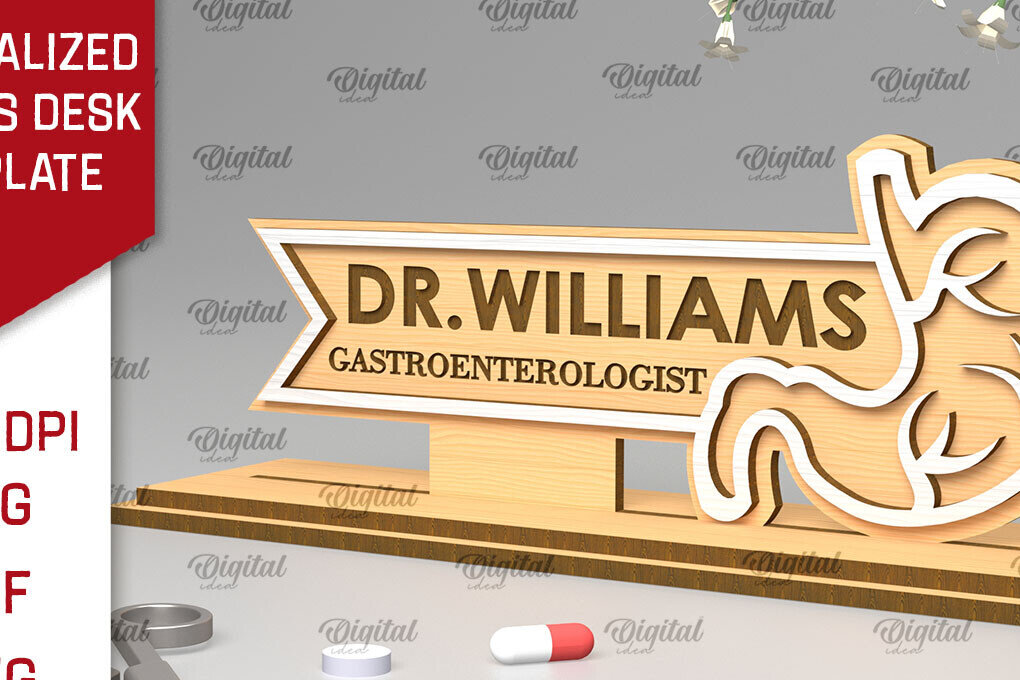 Σετ των 2 Intra απο ξύλο plywood 3mm-4mm πάχος – Προσωποποιημένη πινακίδα γραφείου Doctors Δίασταση  20x20 cm INTRAFABR-97298266