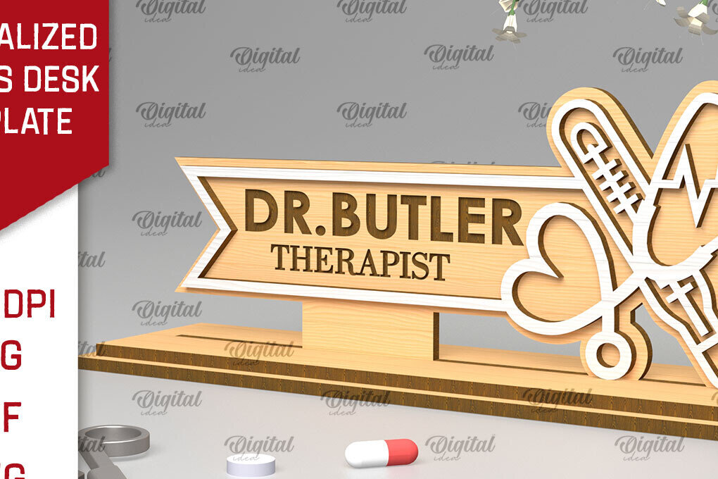 Σετ των 2 Intra απο ξύλο plywood 3mm-4mm πάχος – Προσωποποιημένη πινακίδα γραφείου Doctors Δίασταση  20x20 cm INTRAFABR-97305849