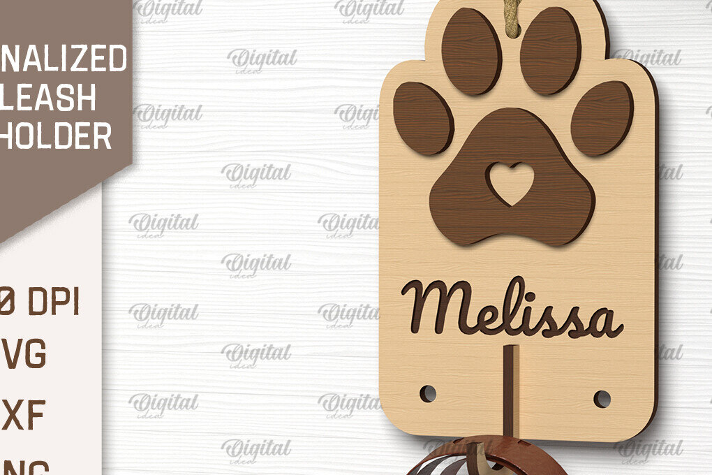 Σετ των 2 Intra απο ξύλο plywood 3mm-4mm πάχος – Εξατομικευμένη θήκη λουριών σκύλου Δίασταση  20x20 cm INTRAFABR-102598163