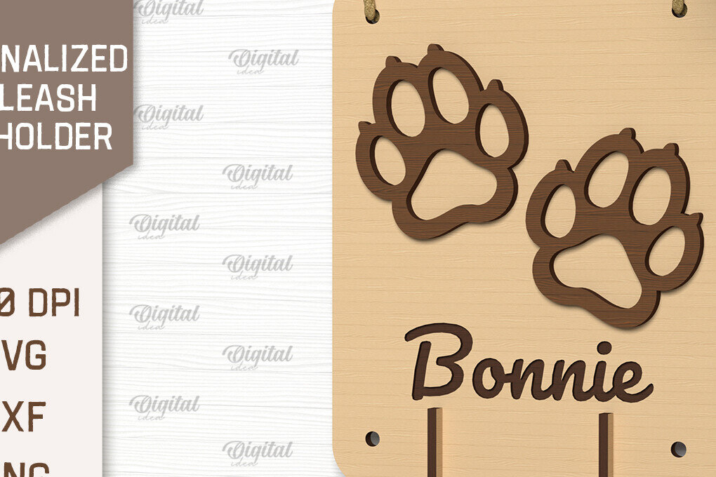 Σετ των 2 Intra απο ξύλο plywood 3mm-4mm πάχος – Εξατομικευμένη θήκη λουριών σκύλου Δίασταση  20x20 cm INTRAFABR-102598016