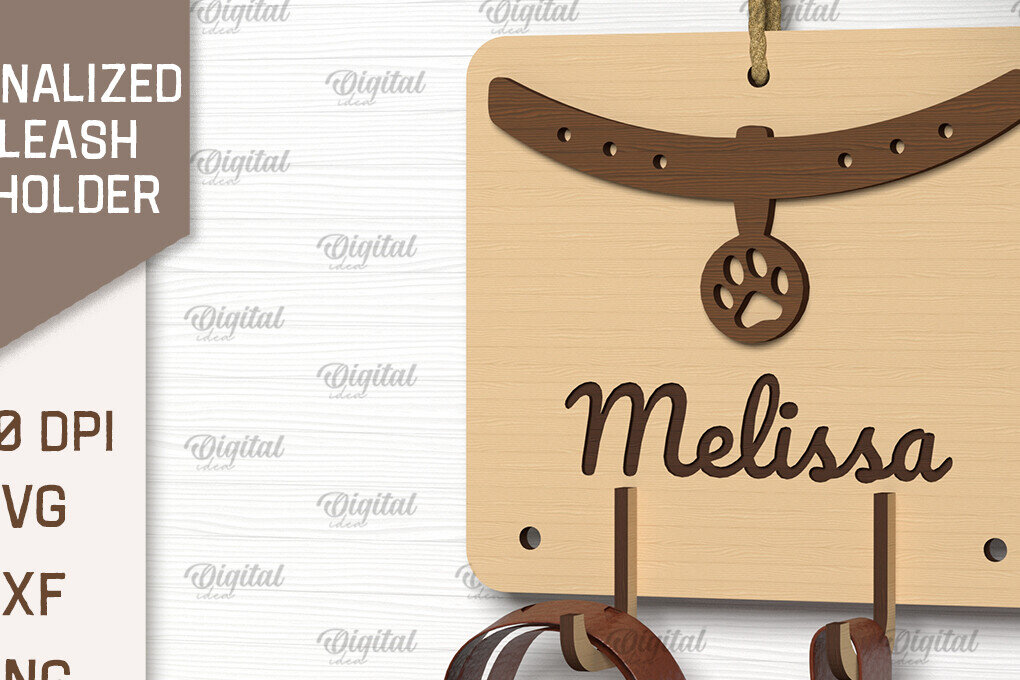 Σετ των 2 Intra απο ξύλο plywood 3mm-4mm πάχος – Εξατομικευμένη θήκη λουριών σκύλου Δίασταση  20x20 cm INTRAFABR-102598059