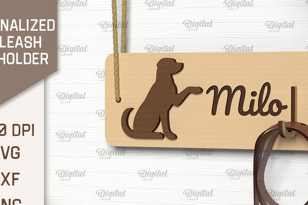 Σετ των 2 Intra απο ξύλο plywood 3mm-4mm πάχος – Εξατομικευμένη θήκη λουριών σκύλου Δίασταση  20x20 cm INTRAFABR-102598095