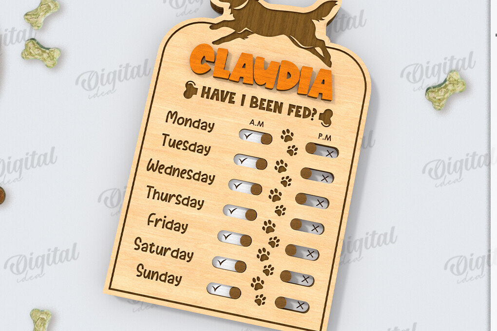 Σετ των 2 Intra απο ξύλο plywood 3mm-4mm πάχος – Εξατομικευμένη Tracker Dog Δίασταση  20x20 cm INTRAFABR-118908492