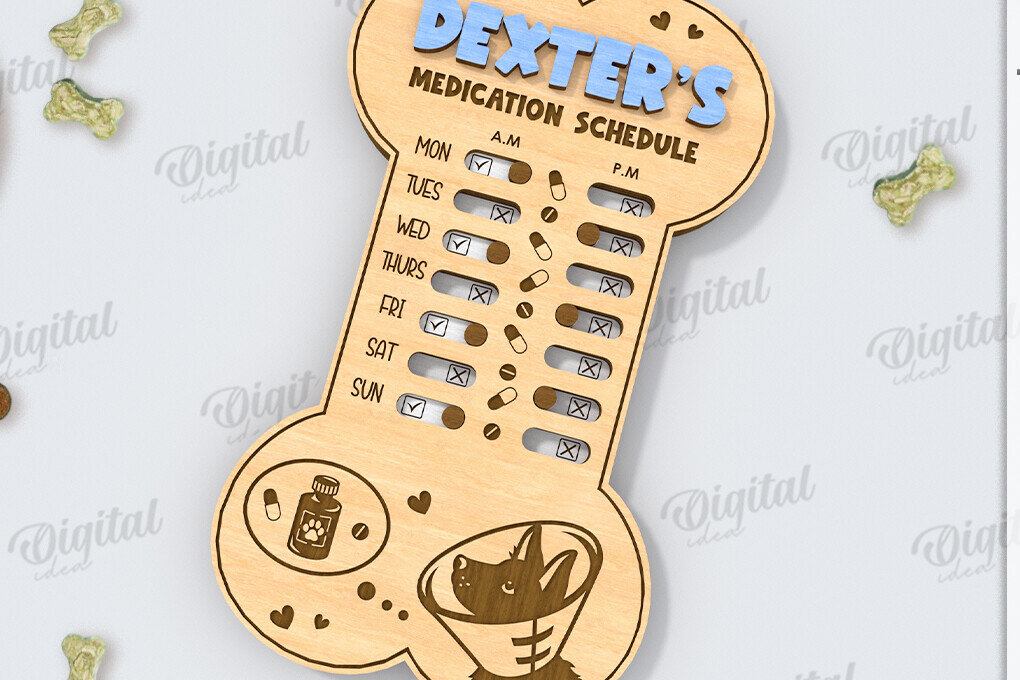 Σετ των 2 Intra απο ξύλο plywood 3mm-4mm πάχος – Εξατομικευμένη Tracker Dog Δίασταση  20x20 cm INTRAFABR-118908713