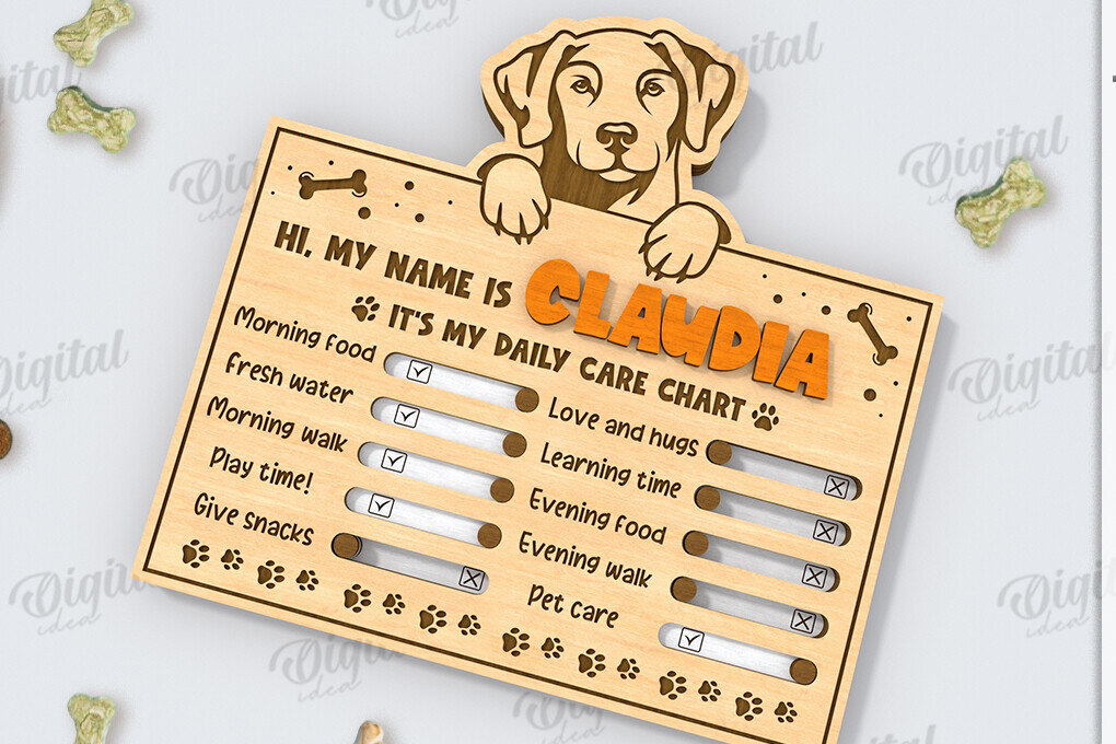 Σετ των 2 Intra απο ξύλο plywood 3mm-4mm πάχος – Εξατομικευμένη Tracker Dog Δίασταση  20x20 cm INTRAFABR-118908781