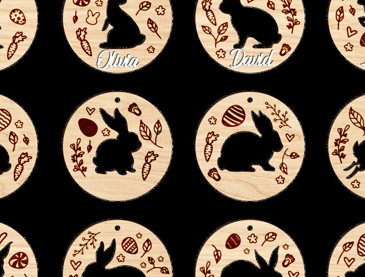 Σετ των 2 Intra απο ξύλο plywood 3mm-4mm πάχος – Εξατομικευμένη Πασχαλινή Ετικέτα Δίασταση  20x20 cm INTRAFABR-117923893