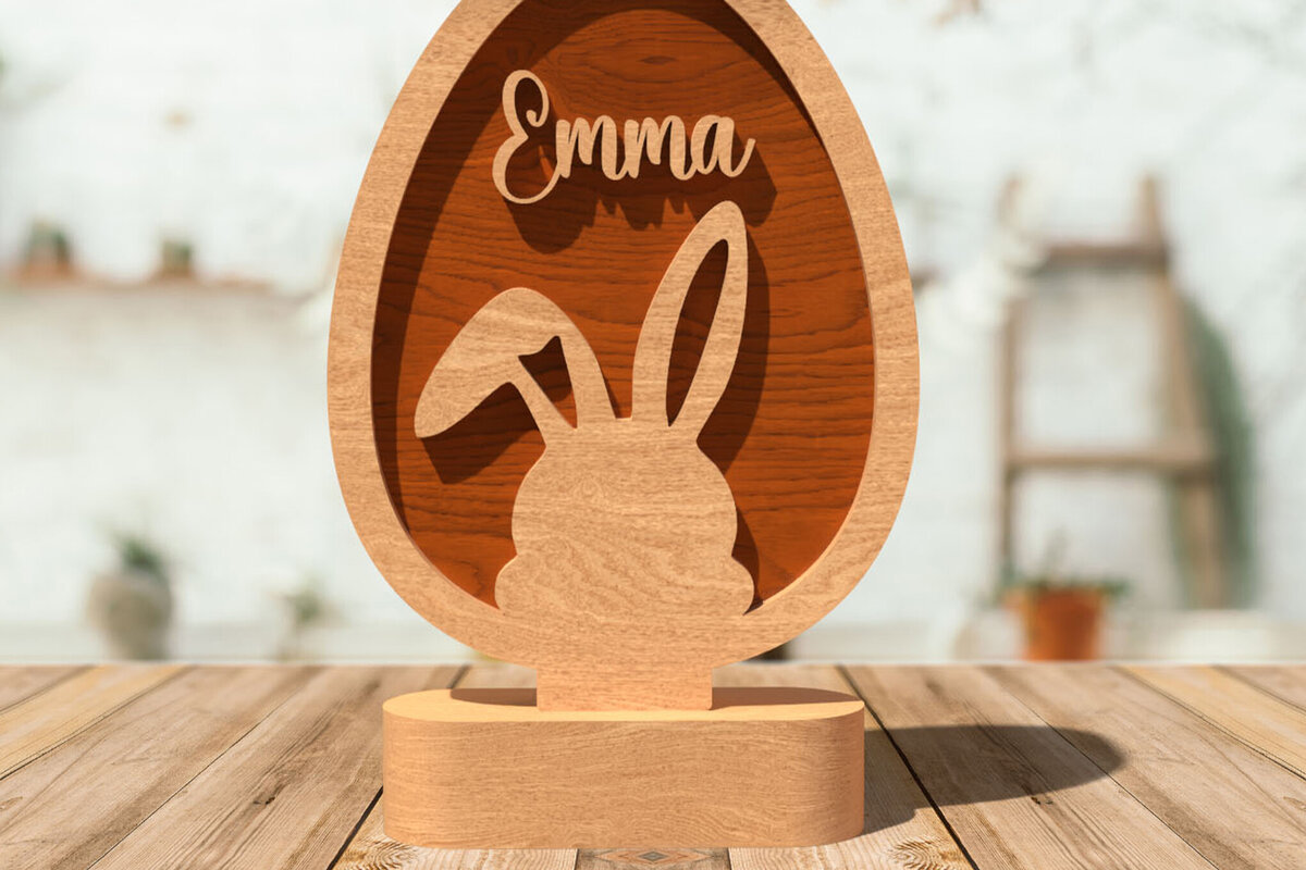 Σετ των 2 Intra απο ξύλο plywood 3mm-4mm πάχος – Εξατομικευμένη διακόσμηση πασχαλινών αυγών Δίασταση  20x20 cm INTRAFABR-116399418