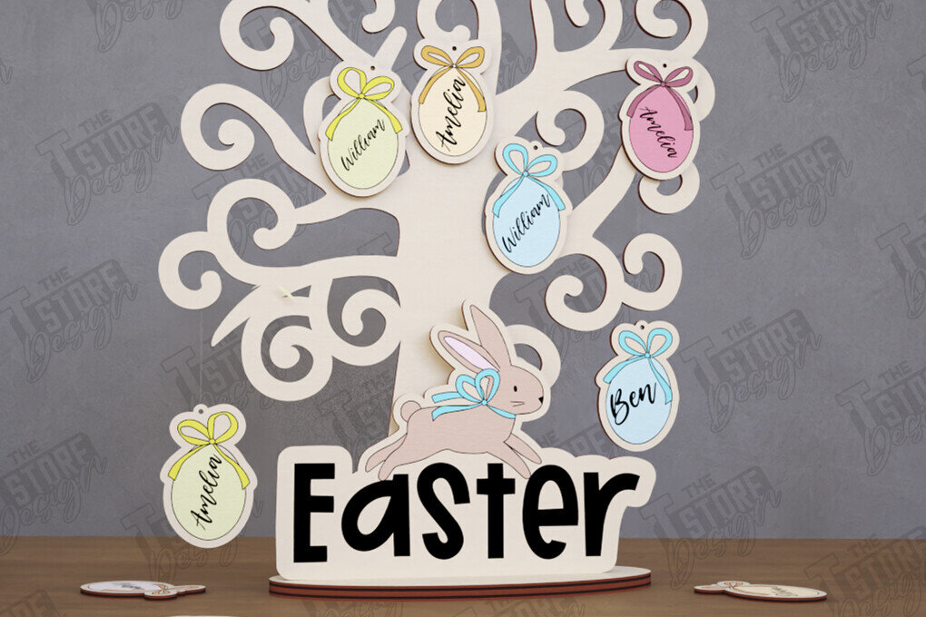 Σετ των 2 Intra απο ξύλο plywood 3mm-4mm πάχος – Εξατομικευμένο Πασχαλινό Αυγό | Αργία Δίασταση  20x20 cm INTRAFABR-116410726