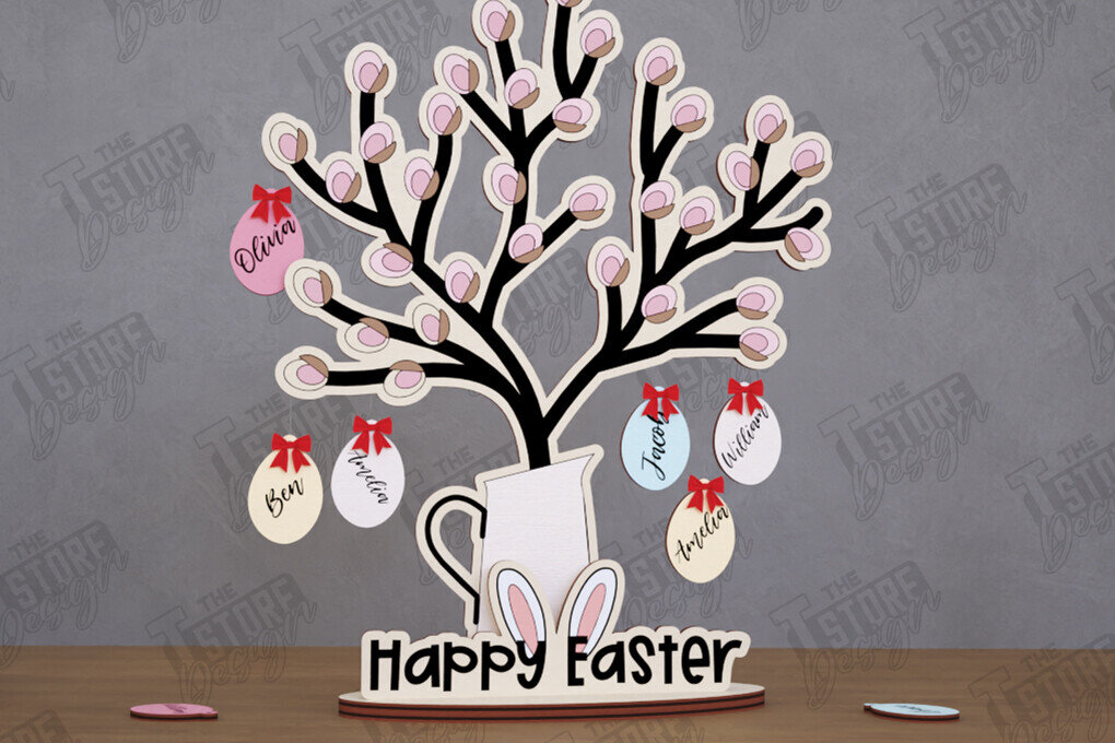 Σετ των 2 Intra απο ξύλο plywood 3mm-4mm πάχος – Εξατομικευμένο Πασχαλινό Αυγό | Αργία Δίασταση  20x20 cm INTRAFABR-116410689