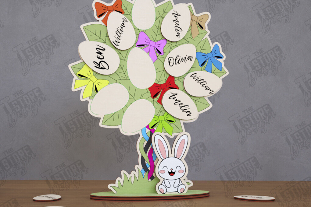 Σετ των 2 Intra απο ξύλο plywood 3mm-4mm πάχος – Εξατομικευμένο Πασχαλινό Αυγό | Αργία Δίασταση  20x20 cm INTRAFABR-116410693