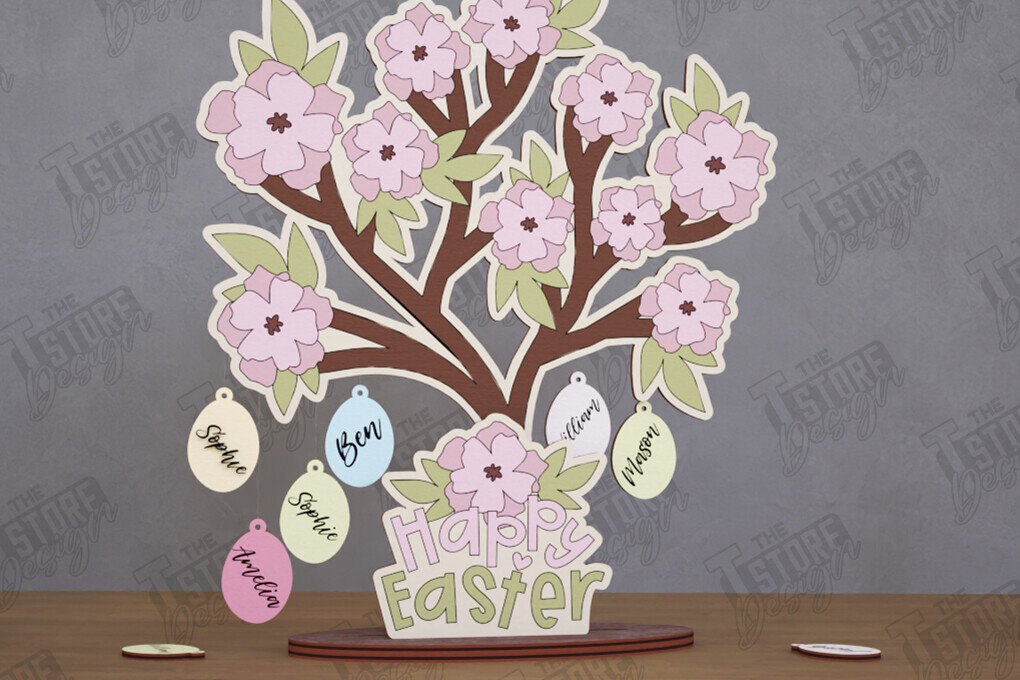 Σετ των 2 Intra απο ξύλο plywood 3mm-4mm πάχος – Εξατομικευμένο Πασχαλινό Αυγό | Αργία Δίασταση  20x20 cm INTRAFABR-116410703