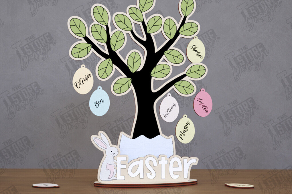 Σετ των 2 Intra απο ξύλο plywood 3mm-4mm πάχος – Εξατομικευμένο Πασχαλινό Αυγό | Αργία Δίασταση  20x20 cm INTRAFABR-116410710