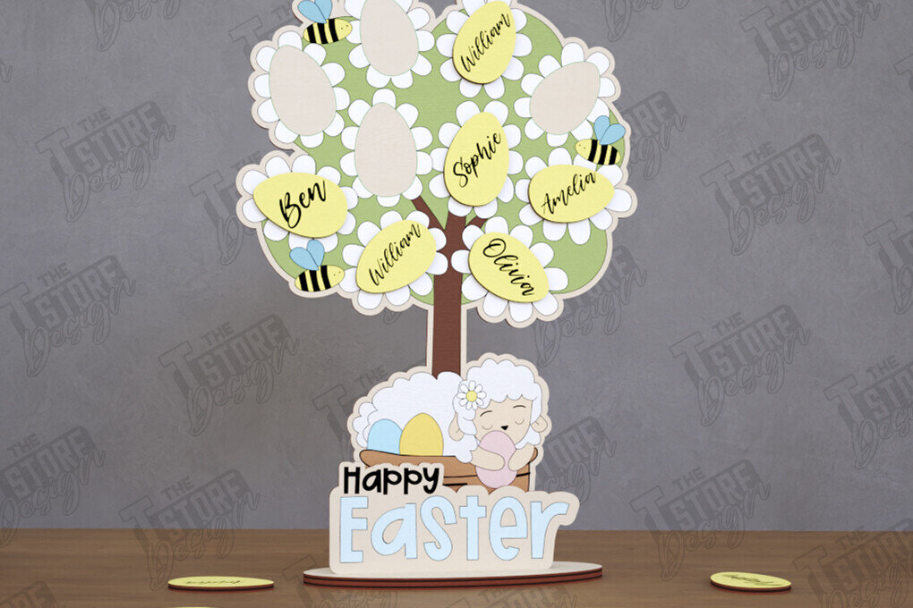 Σετ των 2 Intra απο ξύλο plywood 3mm-4mm πάχος – Εξατομικευμένο Πασχαλινό Αυγό | Αργία Δίασταση  20x20 cm INTRAFABR-116410714