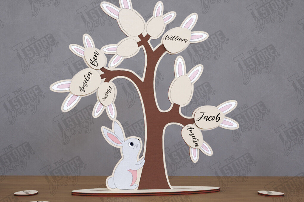 Σετ των 2 Intra απο ξύλο plywood 3mm-4mm πάχος – Εξατομικευμένο Πασχαλινό Αυγό | Αργία Δίασταση  20x20 cm INTRAFABR-116410722