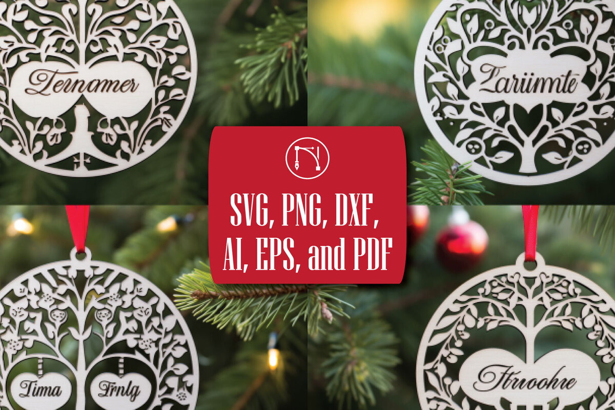 Σετ των 2 Intra απο ξύλο plywood 3mm-4mm πάχος – Εξατομικευμένο οικογενειακό χριστουγεννιάτικο πακέτο Δίασταση  20x20 cm INTRAFABR-82245562