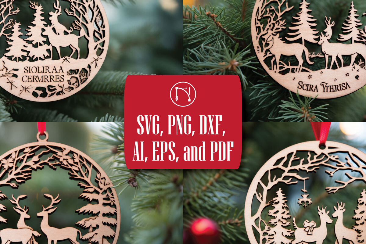 Σετ των 2 Intra απο ξύλο plywood 3mm-4mm πάχος – Εξατομικευμένο οικογενειακό χριστουγεννιάτικο πακέτο Δίασταση  20x20 cm INTRAFABR-82250182