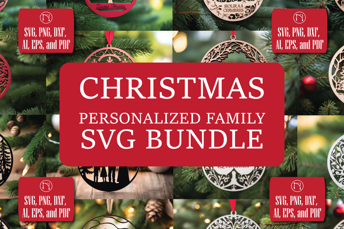 Σετ των 2 Intra απο ξύλο plywood 3mm-4mm πάχος – Εξατομικευμένο οικογενειακό χριστουγεννιάτικο πακέτο Δίασταση  20x20 cm INTRAFABR-82250591