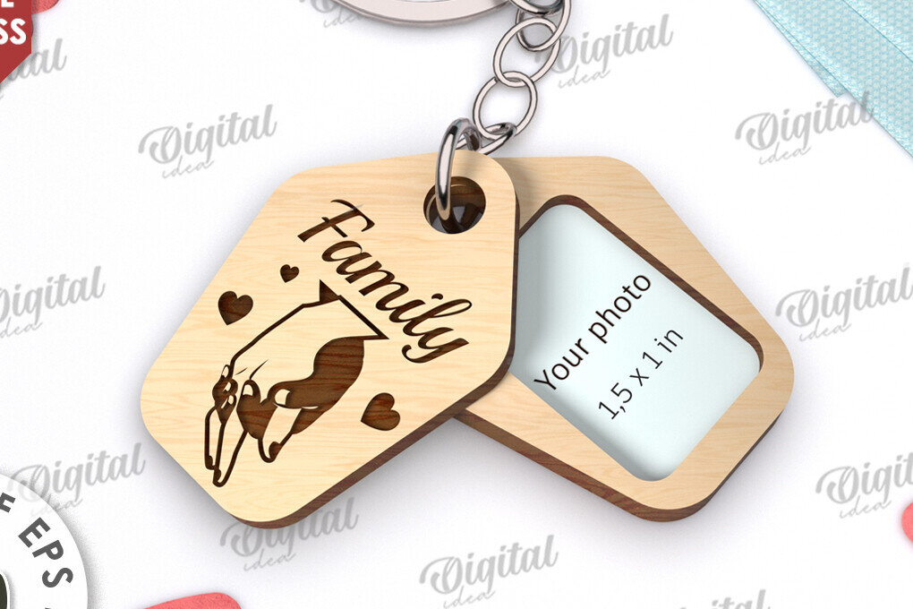 Σετ των 3 Intra απο ξύλο plywood 3mm-4mm πάχος – Εξατομικευμένη Οικογενειακή Κοπή Λέιζερ Μπρελόκ Δίασταση  5x5 cm INTRAFABR-115216973