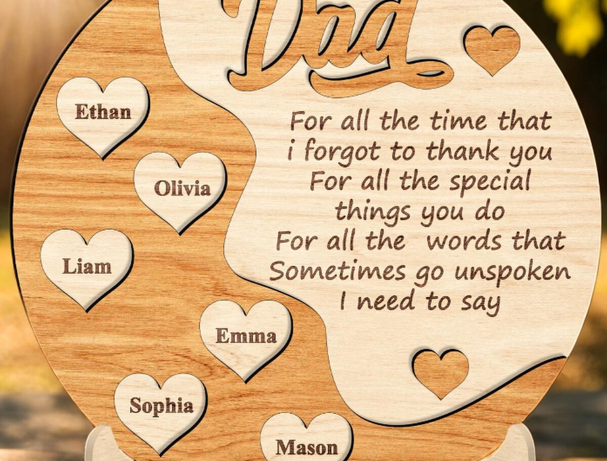 Σετ των 2 Intra απο ξύλο plywood 3mm-4mm πάχος – Εξατομικευμένο αρχείο περικοπής για τη γιορτή του πατέρα Δίασταση  20x20 cm INTRAFABR-118005918