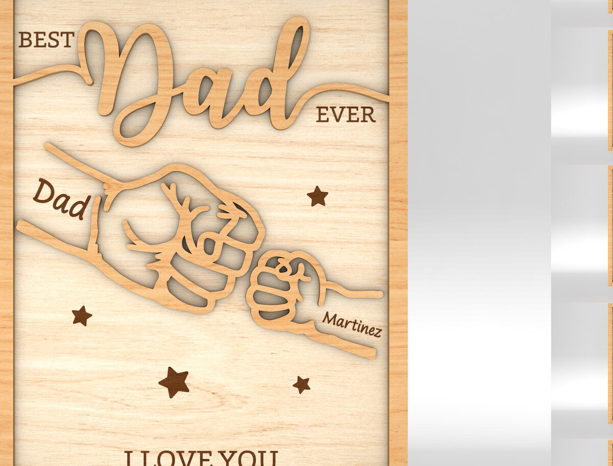 Σετ των 2 Intra απο ξύλο plywood 3mm-4mm πάχος – Εξατομικευμένη Πινακίδα για την Ημέρα του Πατέρα Δίασταση  20x20 cm INTRAFABR-99991551