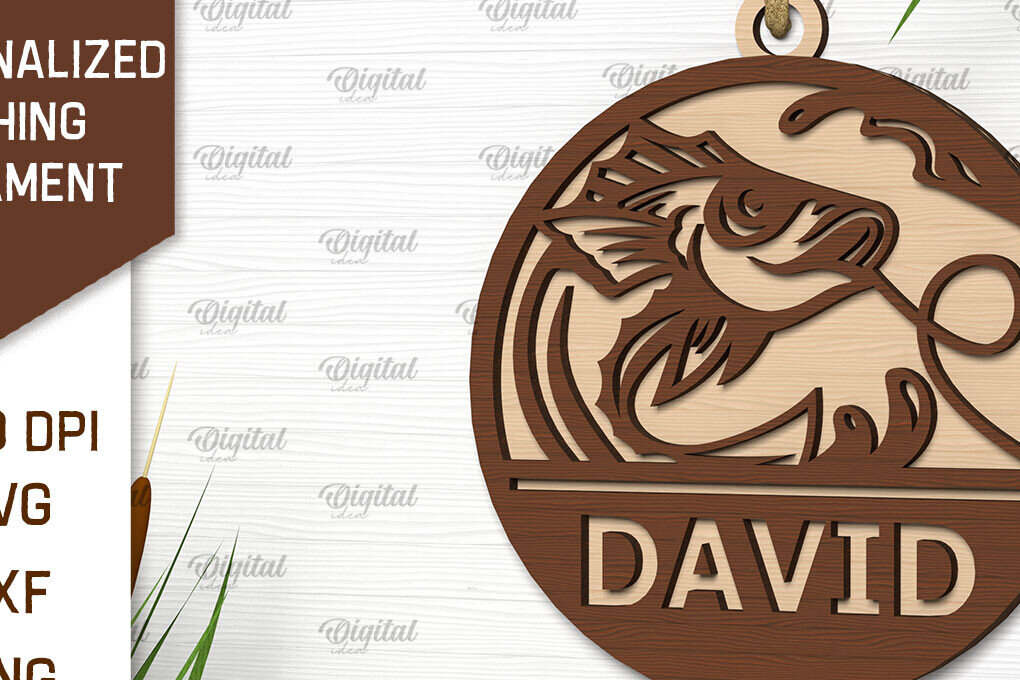 Σετ των 2 Intra απο ξύλο plywood 3mm-4mm πάχος – Εξατομικευμένο στολίδι ψαρέματος Δίασταση  20x20 cm INTRAFABR-102190871