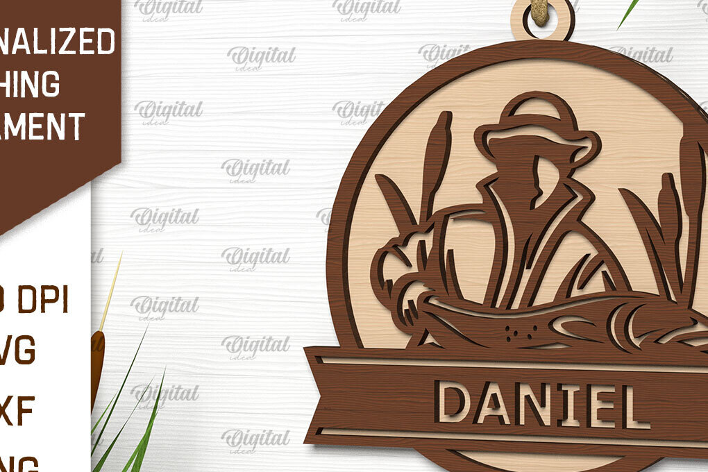 Σετ των 2 Intra απο ξύλο plywood 3mm-4mm πάχος – Εξατομικευμένο στολίδι ψαρέματος Δίασταση  20x20 cm INTRAFABR-102190891