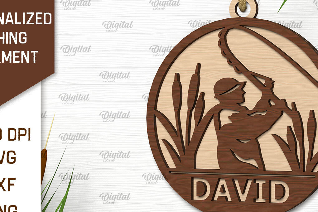 Σετ των 2 Intra απο ξύλο plywood 3mm-4mm πάχος – Εξατομικευμένο στολίδι ψαρέματος Δίασταση  20x20 cm INTRAFABR-102190992