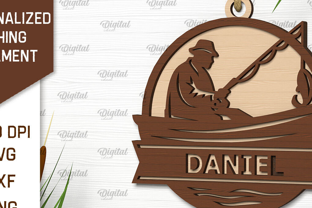 Σετ των 2 Intra απο ξύλο plywood 3mm-4mm πάχος – Εξατομικευμένο στολίδι ψαρέματος Δίασταση  20x20 cm INTRAFABR-102191051