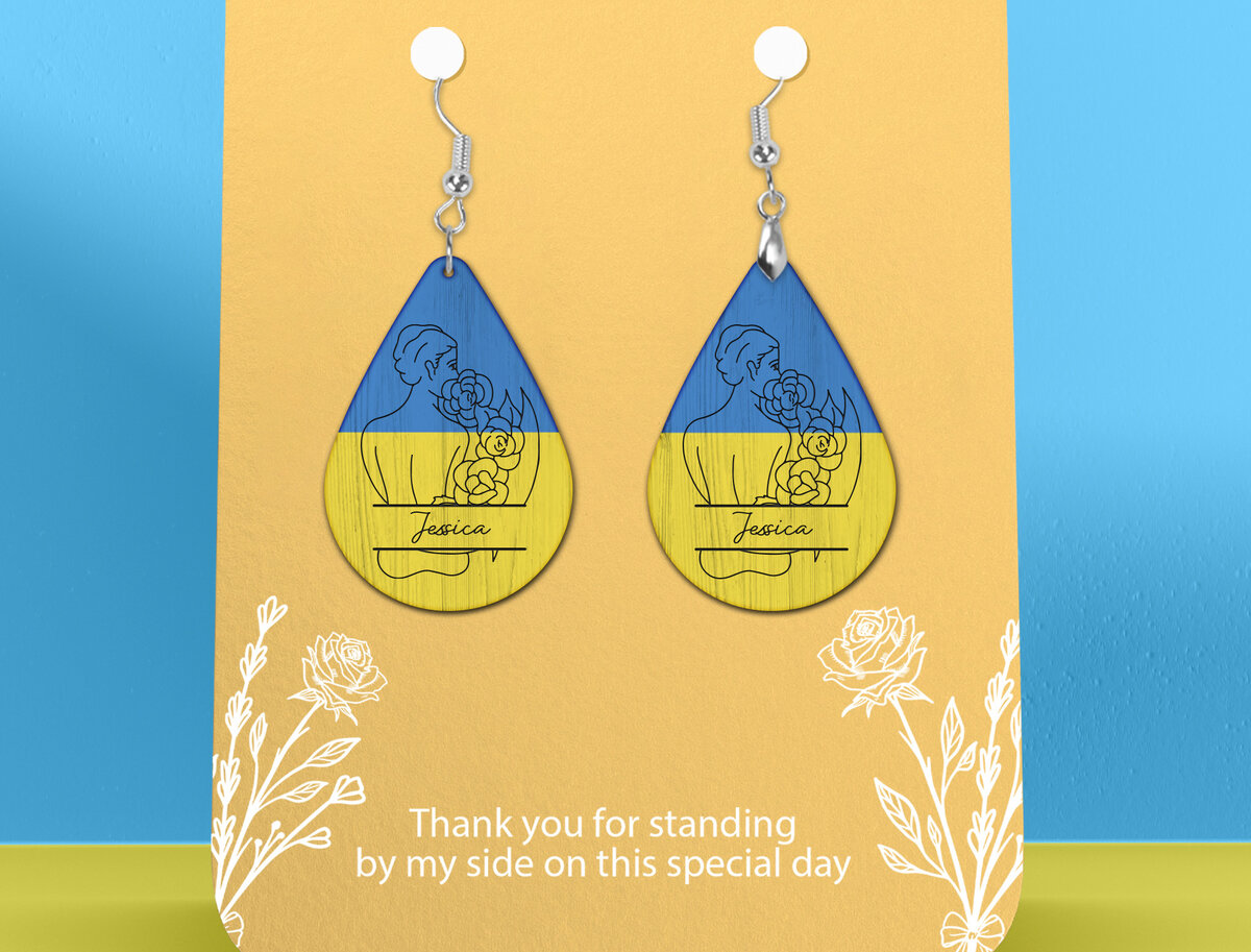 Σετ των 3 Intra απο ξύλο plywood 3mm-4mm πάχος – Εξατομικευμένο φλοράλ σκουλαρίκι Ουκρανίας Δίασταση  5x5 cm INTRAFABR-26596389