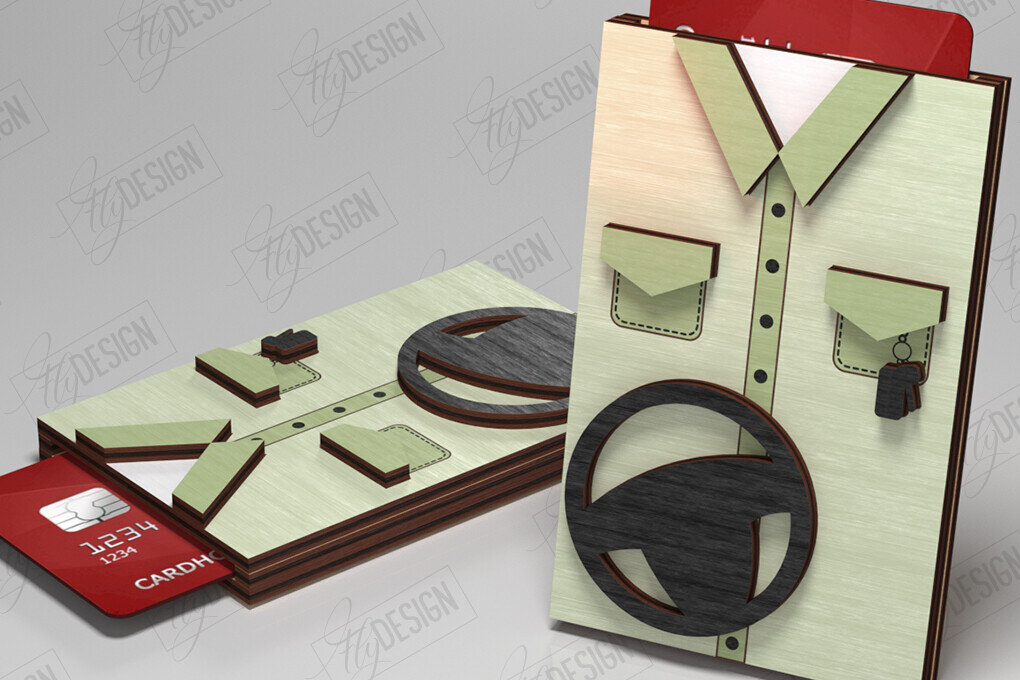 Σετ των 2 Intra απο ξύλο plywood 3mm-4mm πάχος – Εξατομικευμένη θήκη δωροκάρτας |Gift Idea Δίασταση  20x20 cm INTRAFABR-121357075