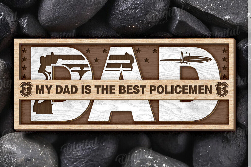 Σετ των 2 Intra απο ξύλο plywood 3mm-4mm πάχος – Εξατομικευμένο δώρο για Dad Δίασταση  20x20 cm INTRAFABR-120642380