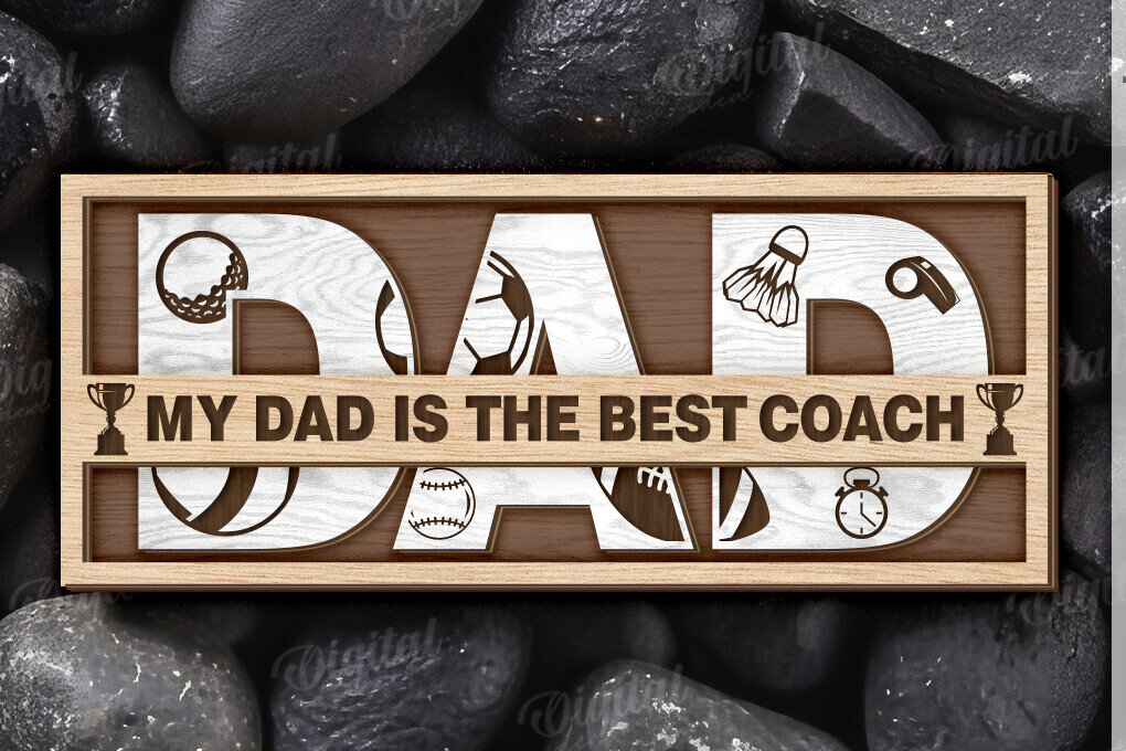 Σετ των 2 Intra απο ξύλο plywood 3mm-4mm πάχος – Εξατομικευμένο δώρο για Dad Δίασταση  20x20 cm INTRAFABR-120642542