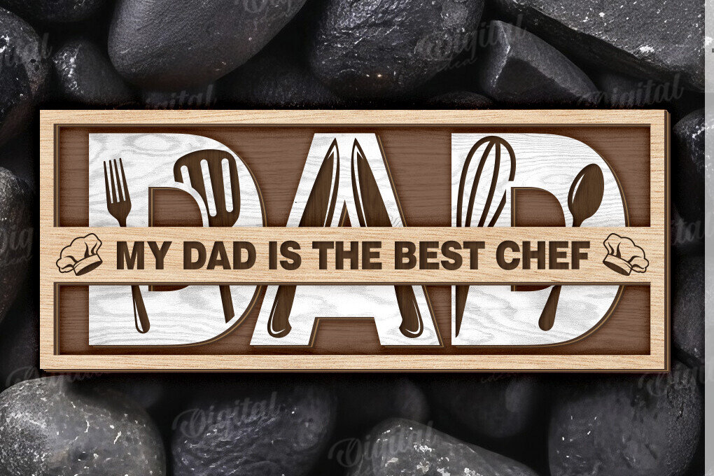 Σετ των 2 Intra απο ξύλο plywood 3mm-4mm πάχος – Εξατομικευμένο δώρο για Dad Δίασταση  20x20 cm INTRAFABR-120642610