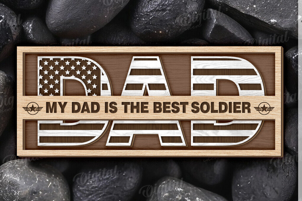 Σετ των 2 Intra απο ξύλο plywood 3mm-4mm πάχος – Εξατομικευμένο δώρο για Dad Δίασταση  20x20 cm INTRAFABR-120642715