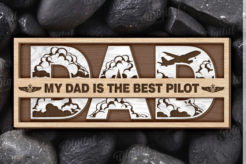 Σετ των 2 Intra απο ξύλο plywood 3mm-4mm πάχος – Εξατομικευμένο δώρο για Dad Δίασταση  20x20 cm INTRAFABR-120642772