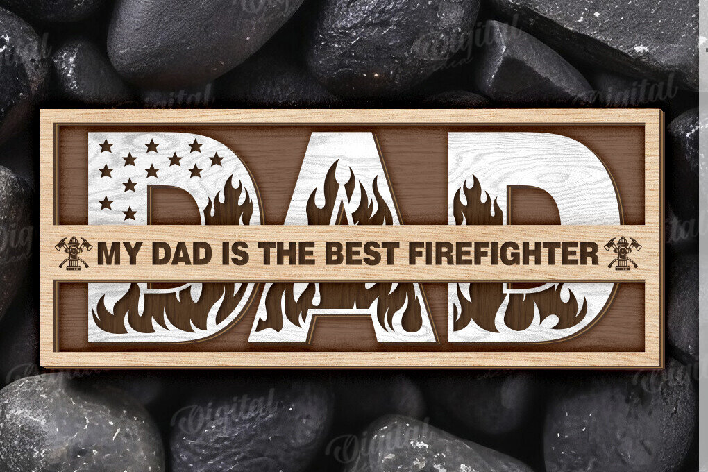 Σετ των 2 Intra απο ξύλο plywood 3mm-4mm πάχος – Εξατομικευμένο δώρο για Dad Δίασταση  20x20 cm INTRAFABR-120642331